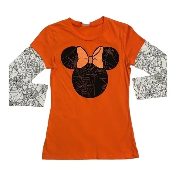 🎃DISNEY🎃HALLOWEEN long sleeve crew neck Tee size Junior (Med) - Picture 2 of 7